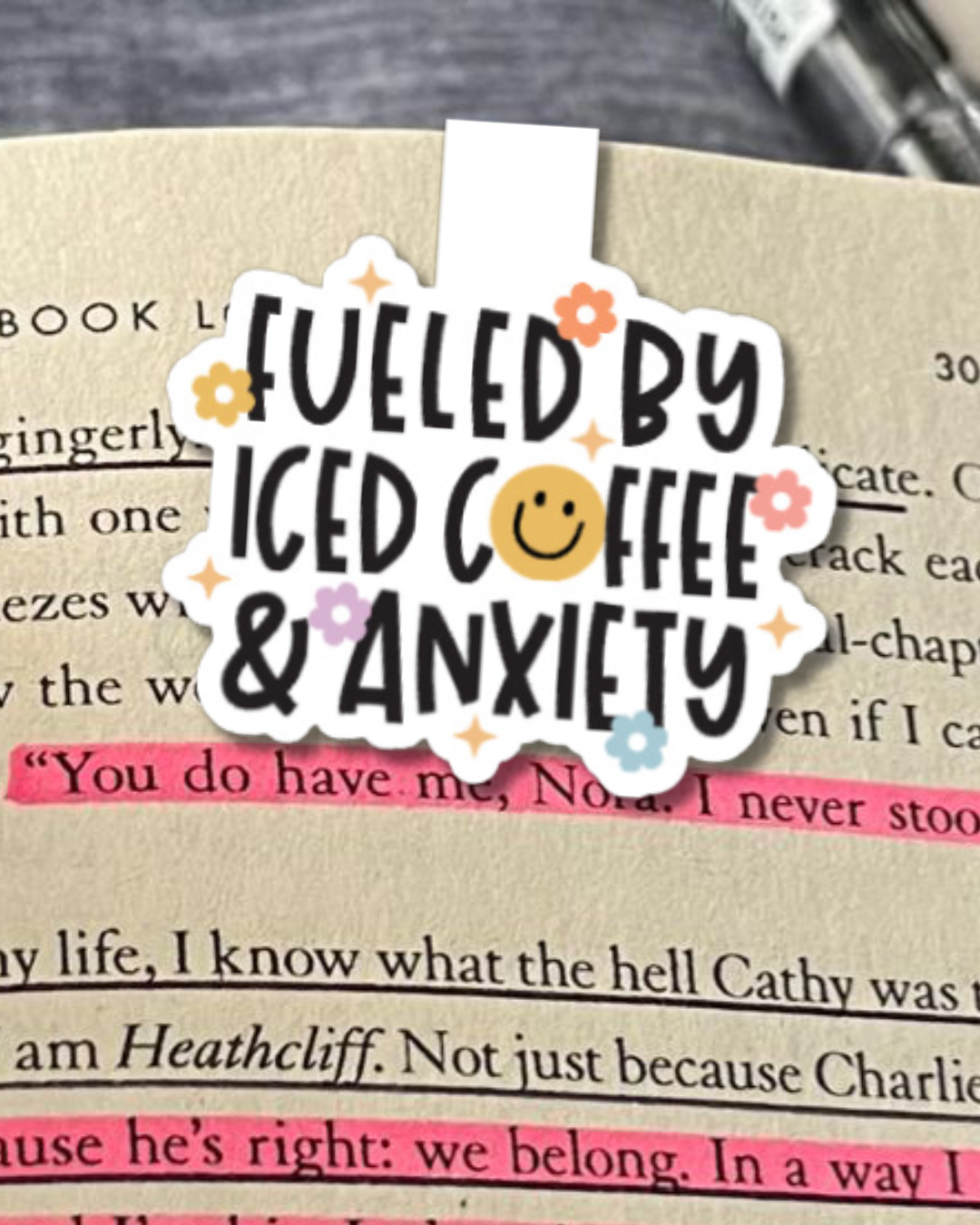 Fueled by Iced Coffee & Anxiety Magnetic Bookmark