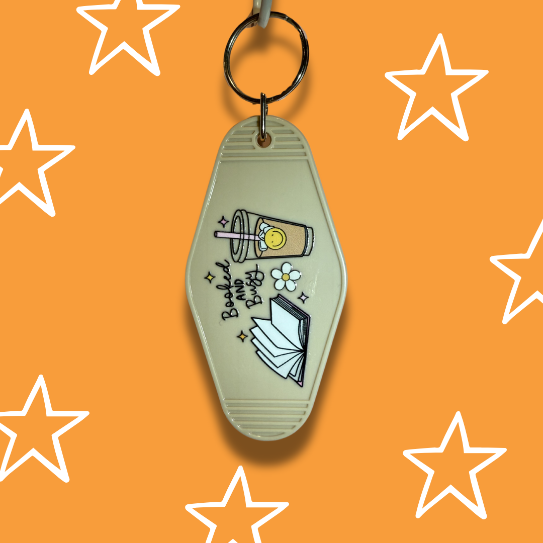 Booked and Busy Keychain