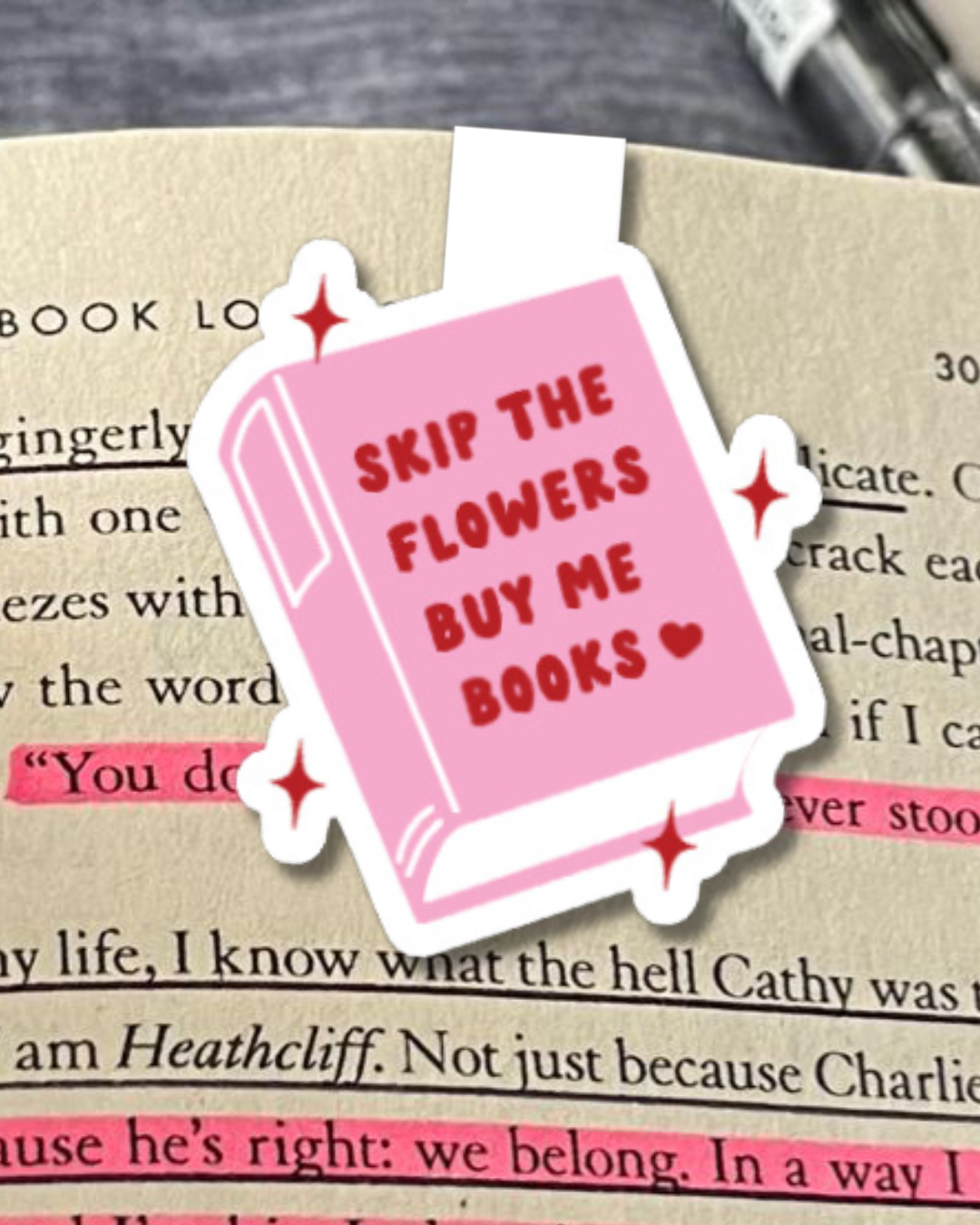 Skip the Flowers, Buy Me Books Magnetic Bookmark