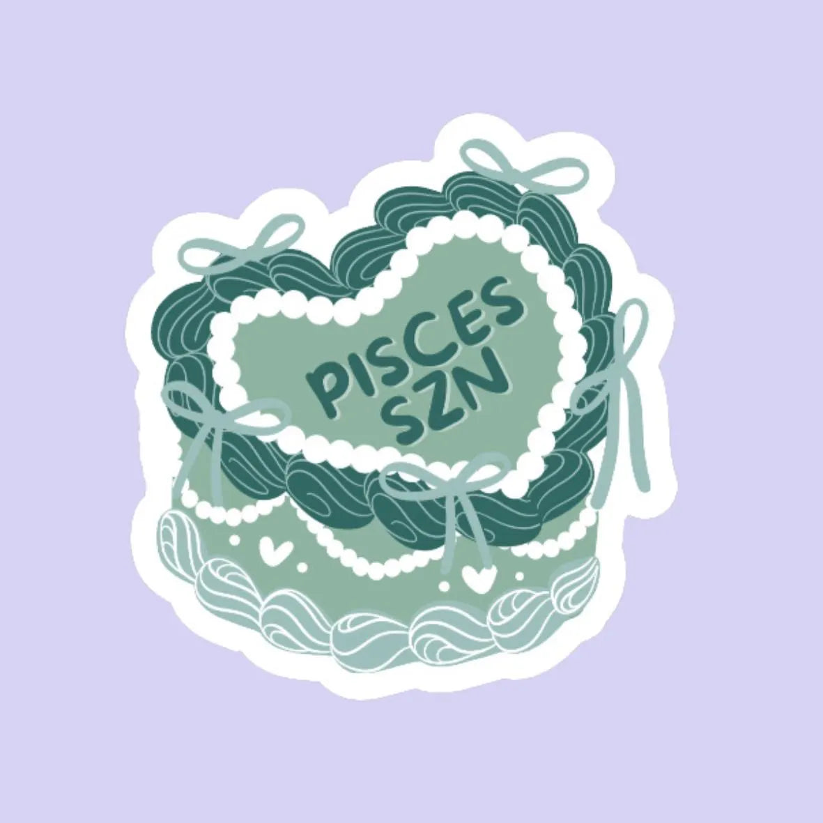 Zodiac Sign Heart Cake Sticker