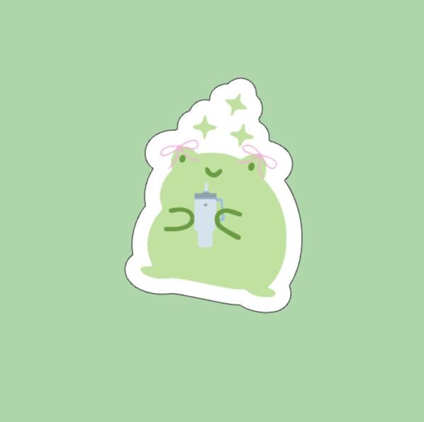 Just a Frog (Girl) w/ Drink Sticker