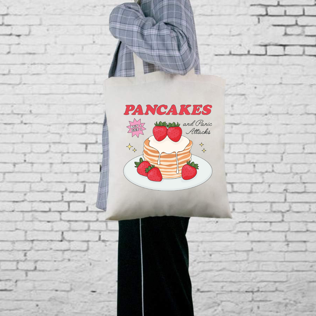 Pancakes & Panic Attacks Tote Bag