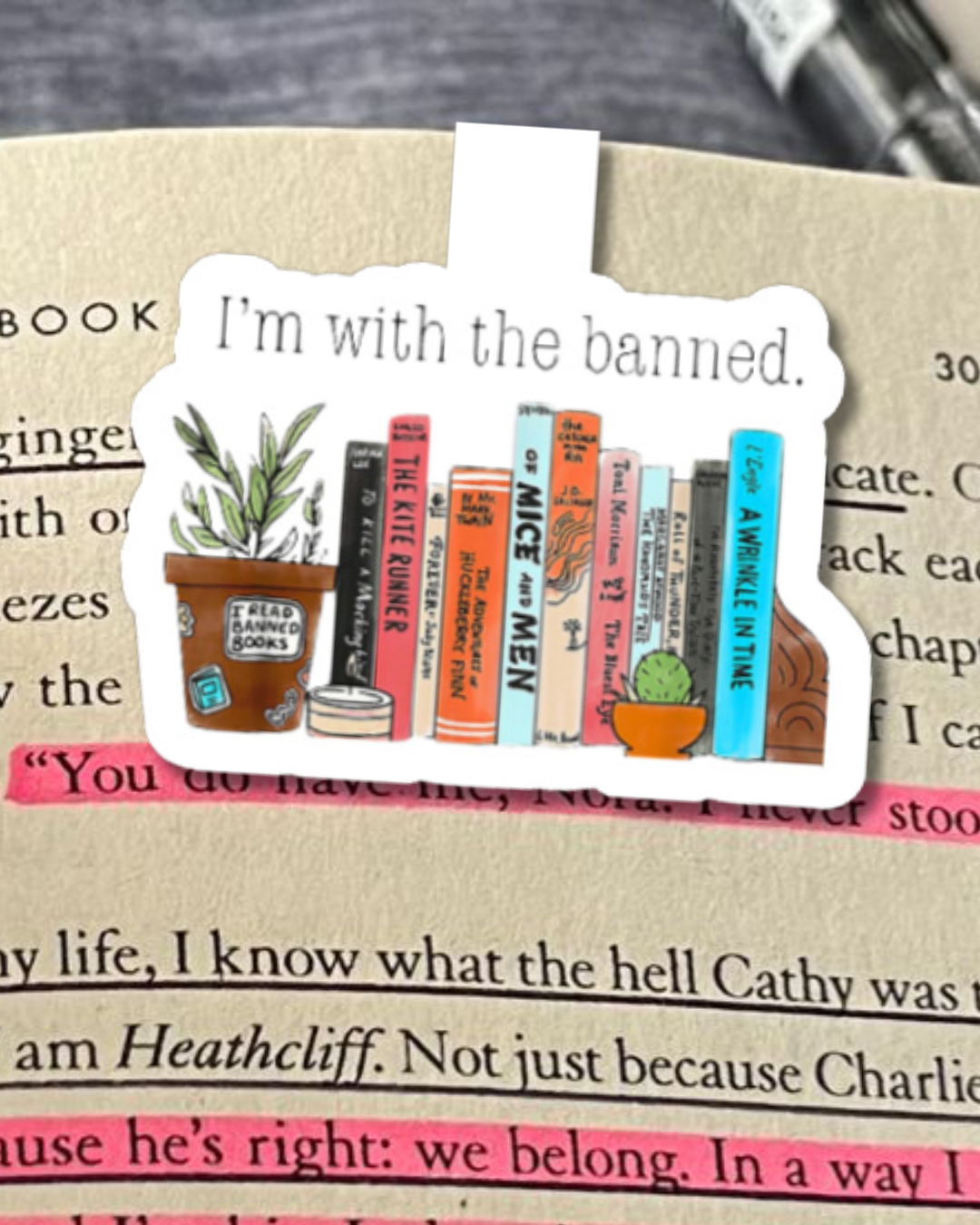 "I'm With the Banned" Magnetic Bookmark