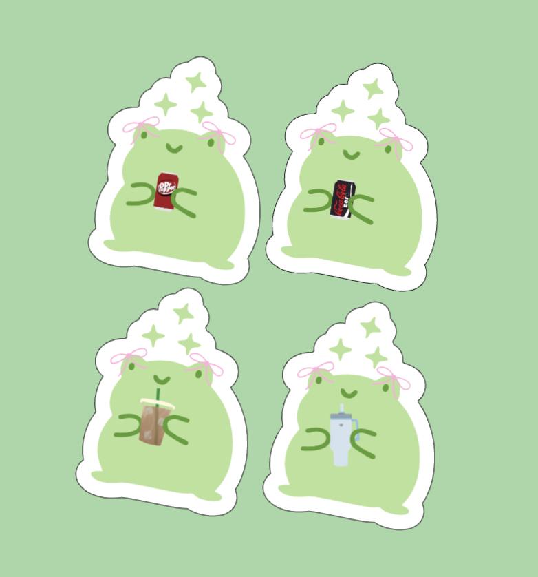 Just a Frog (Girl) w/ Drink Sticker