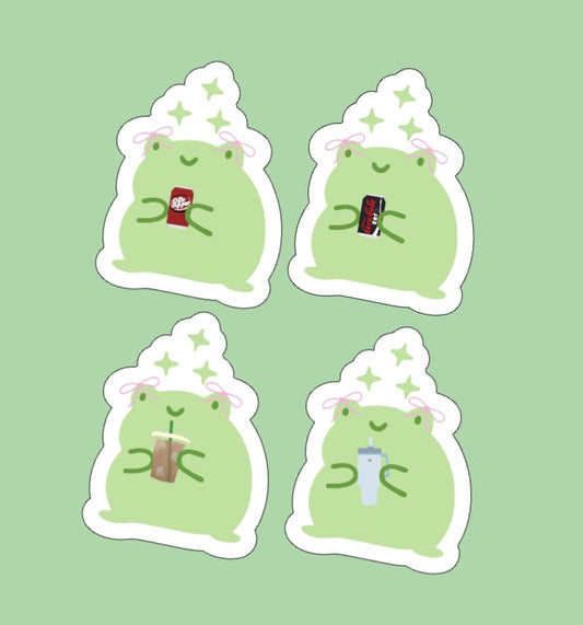 Just a Frog (Girl) w/ Drink Sticker