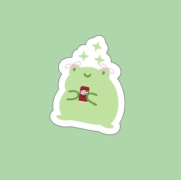 Just a Frog (Girl) w/ Drink Sticker