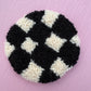 *CUSTOM* Checker Print Tufted Coaster, Mug Rug, Punch Needle Coaster
