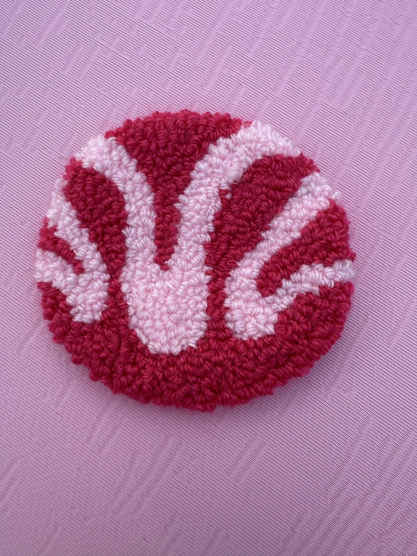 *CUSTOM* Ribbon Tufted Car Coaster, Mug Rug, Punch Needle Coaster
