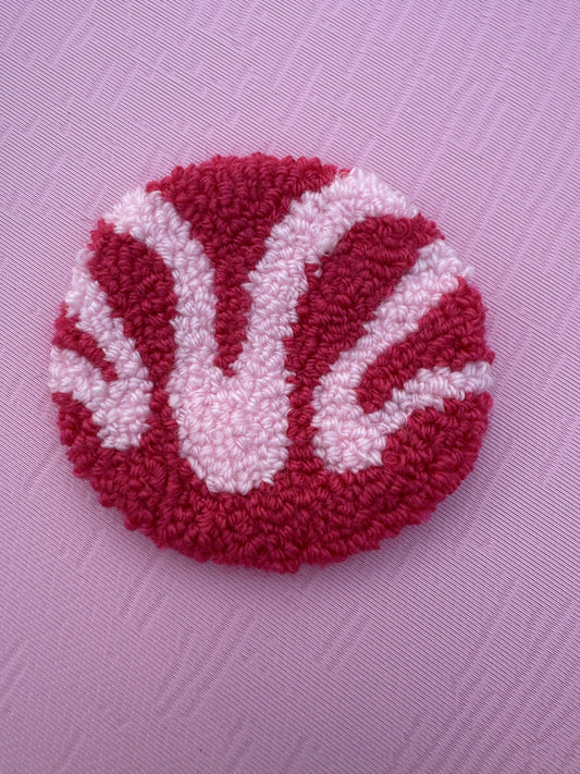 *CUSTOM* Ribbon Tufted Car Coaster, Mug Rug, Punch Needle Coaster