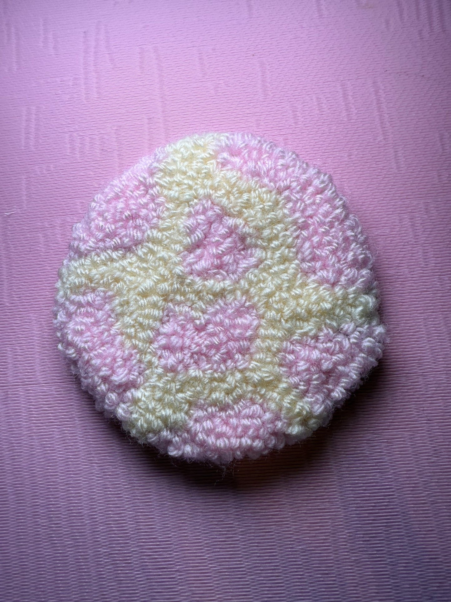Cow Print Tufted Car Coaster, Mug Rug, Punch Needle Coaster