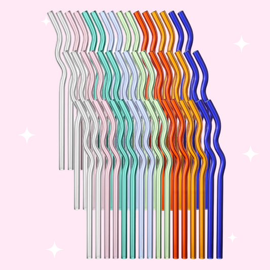 Reusable Colorful Glass Straws – Sold Individually