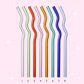 Reusable Colorful Glass Straws – Sold Individually