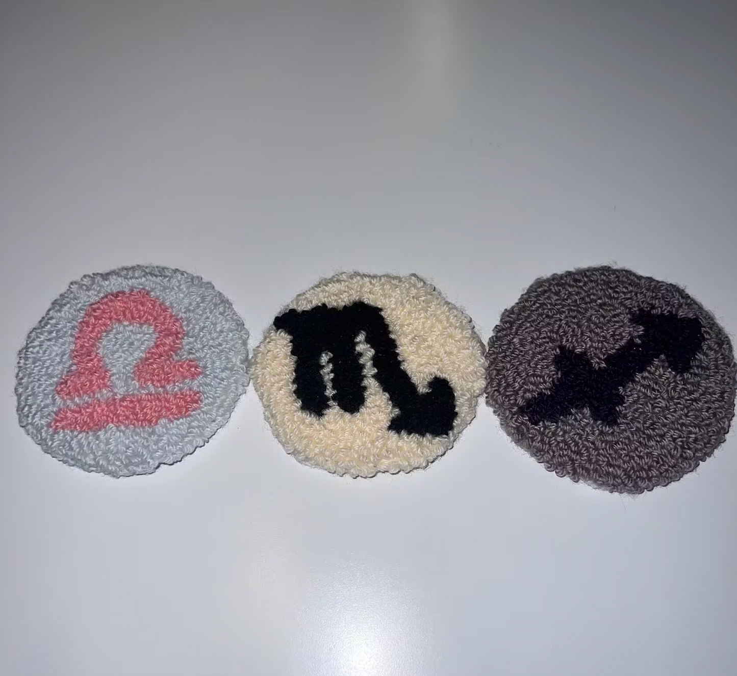 Zodiac, Astrology, Birth Sign, Tufted Coaster, Mug Rug, Punch Needle Coaster