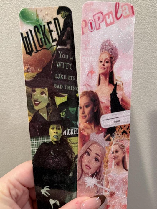 Wicked - Laminated Glitter Bookmarks - Bookish Gift Idea for Book Lovers and Readers - Broadway Lover Gift Idea