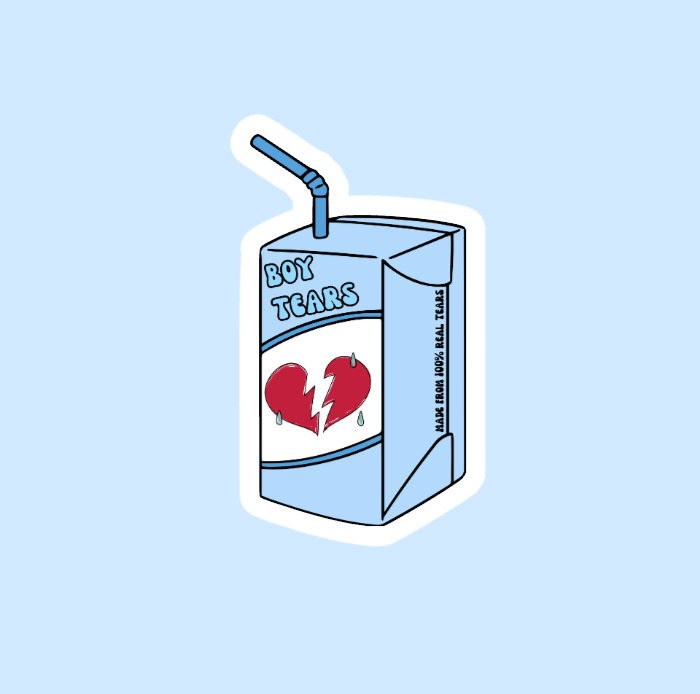 Boy Tears Juice Box Sticker