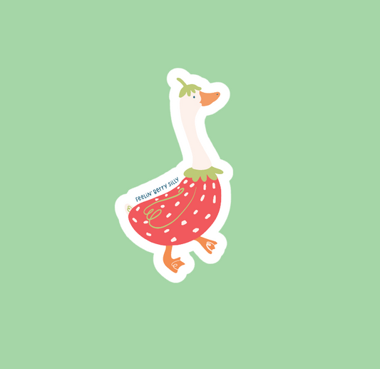Strawberry Silly Goose Sticker