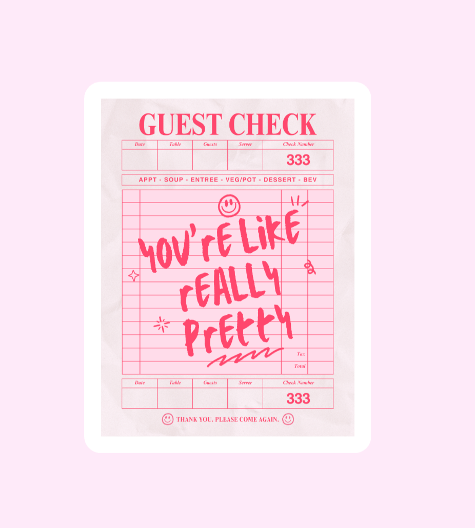 Guest Check Angel Numbers Sticker