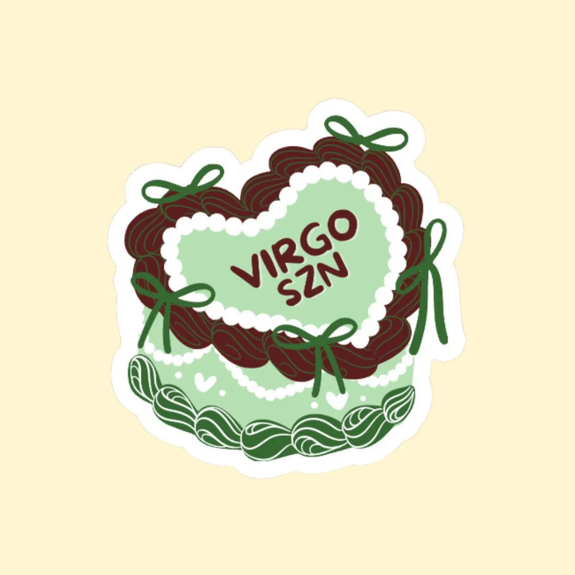Zodiac Sign Heart Cake Sticker