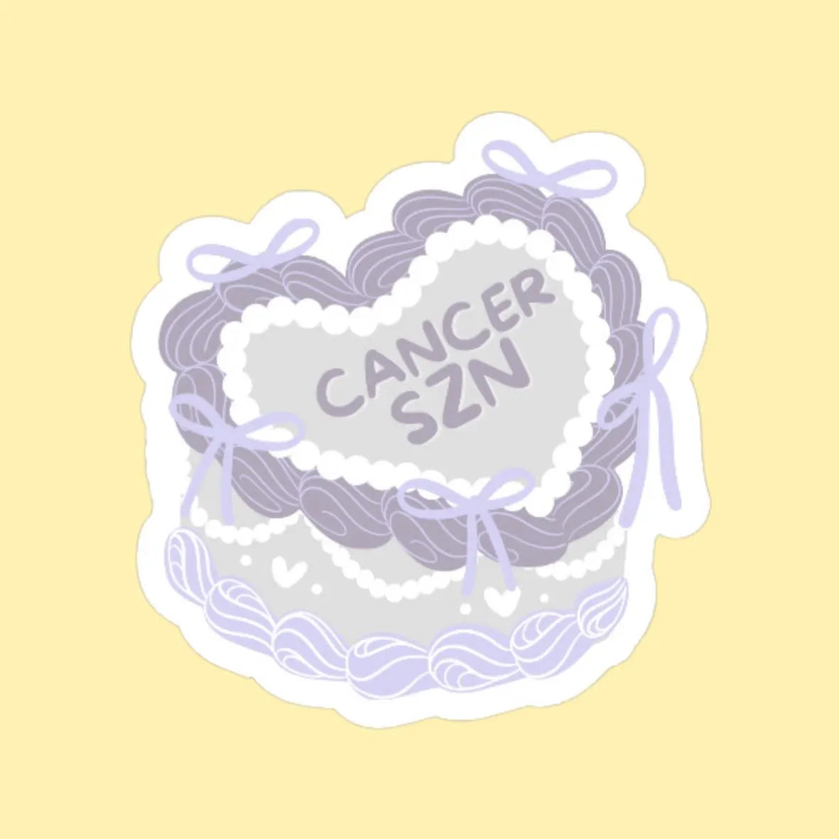 Zodiac Sign Heart Cake Sticker
