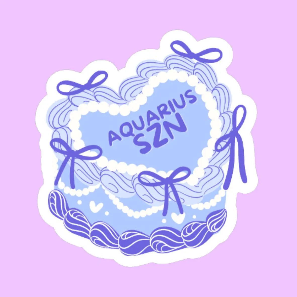 Zodiac Sign Heart Cake Sticker
