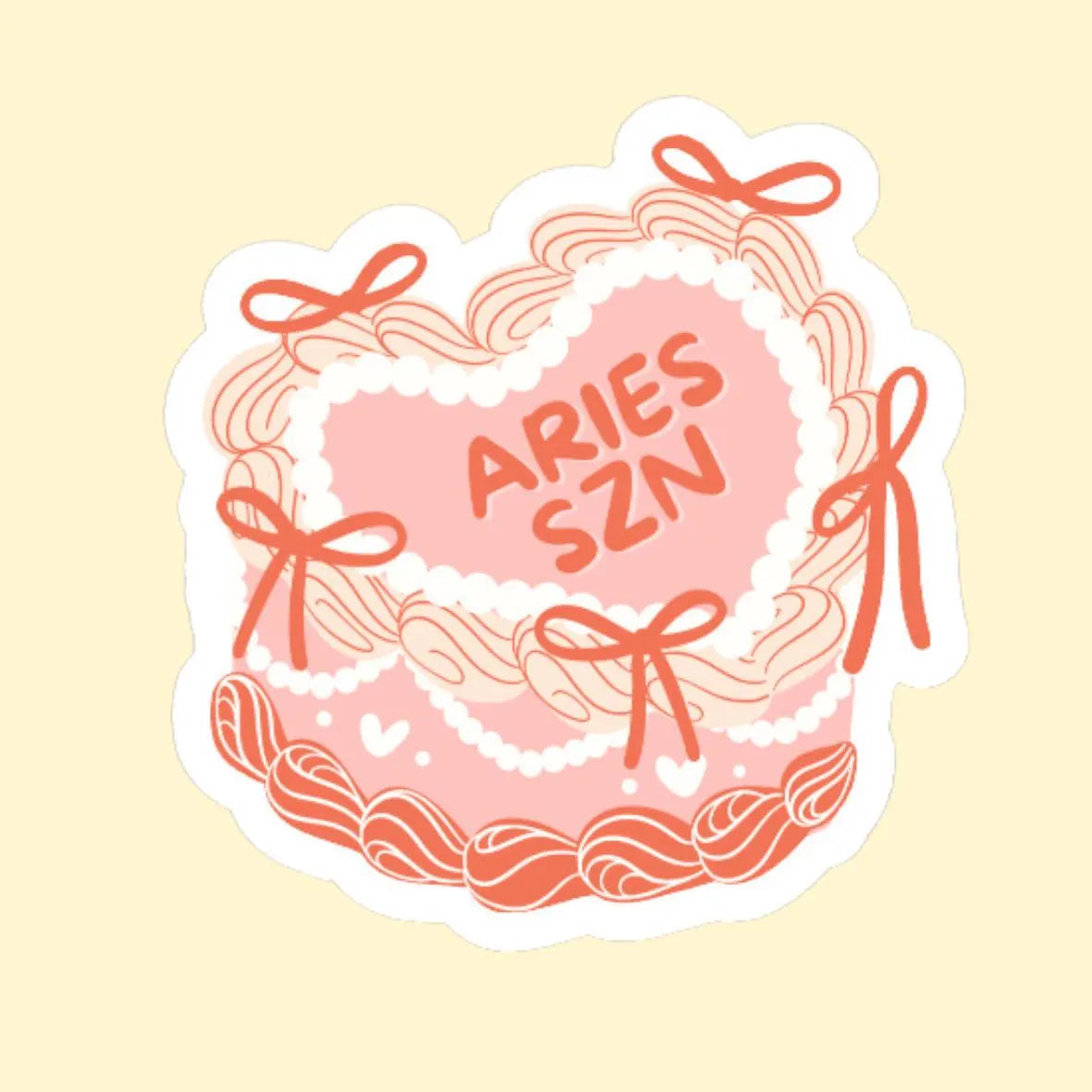 Zodiac Sign Heart Cake Sticker