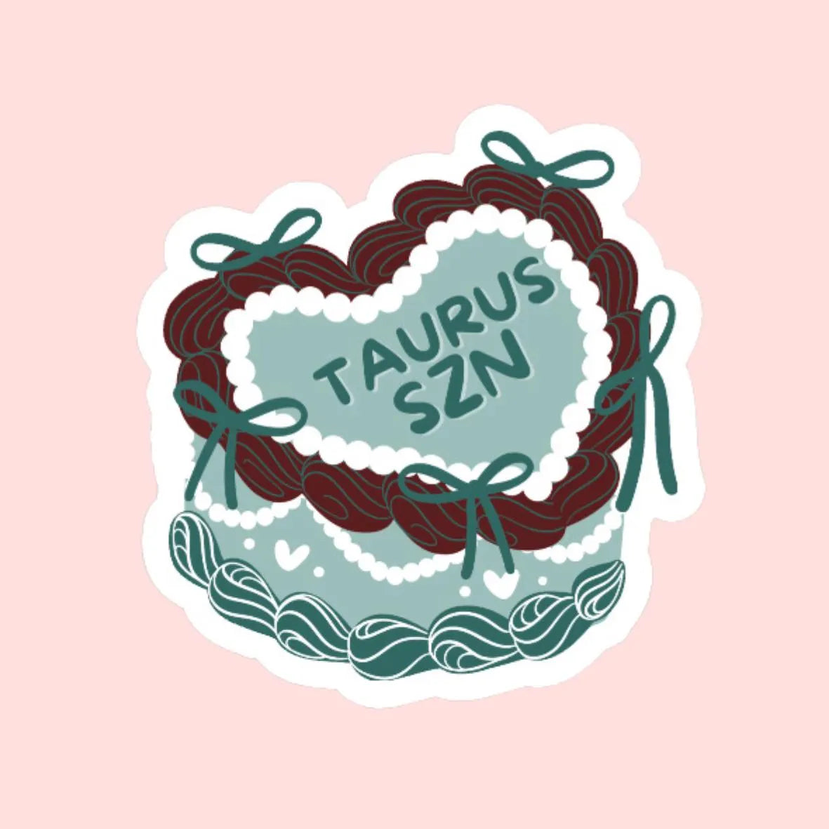Zodiac Sign Heart Cake Sticker