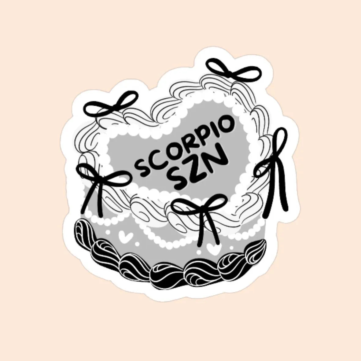 Zodiac Sign Heart Cake Sticker