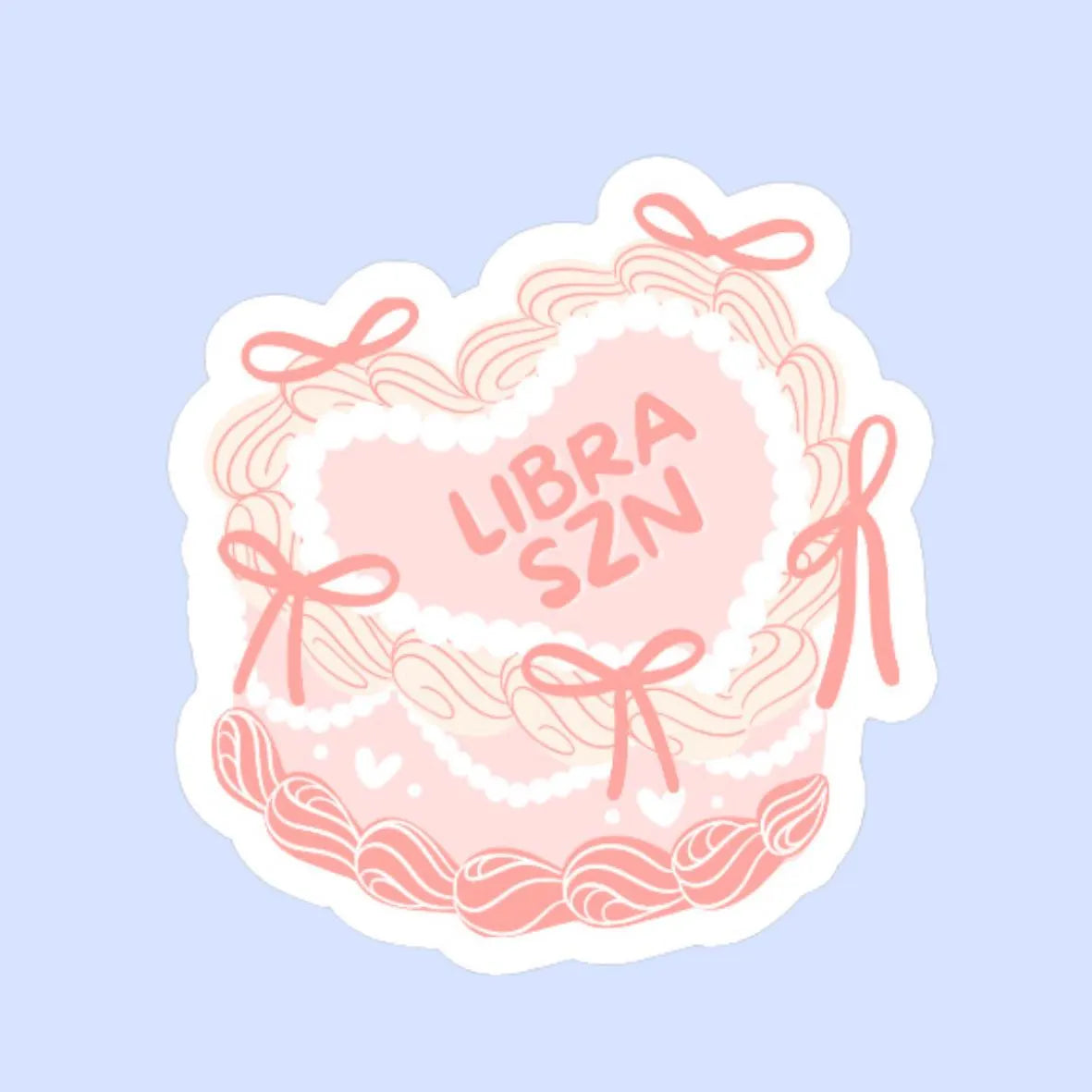 Zodiac Sign Heart Cake Sticker