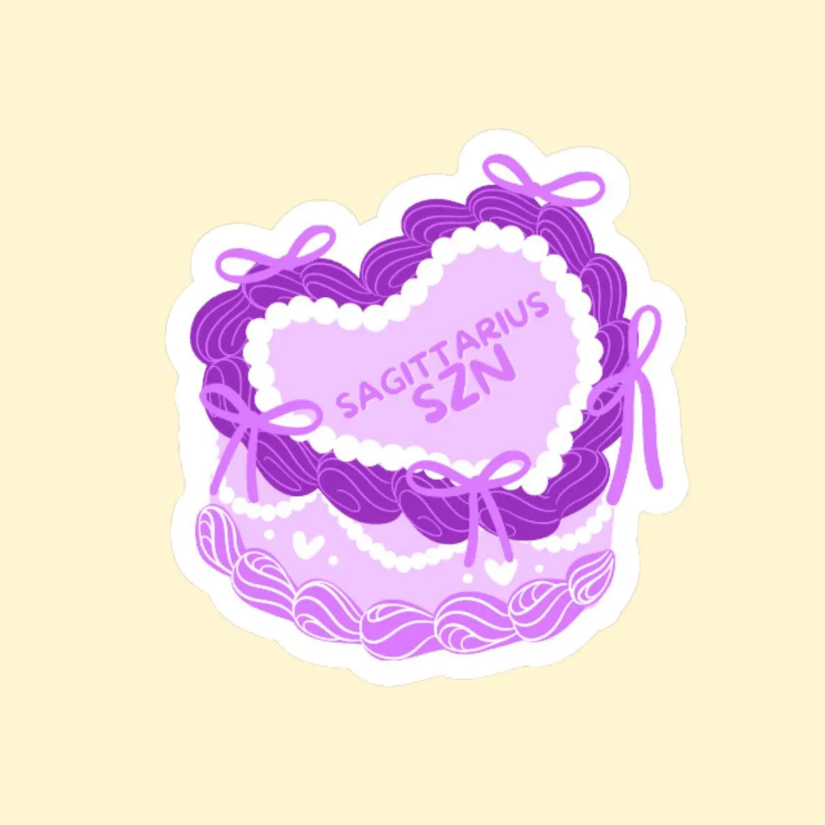 Zodiac Sign Heart Cake Sticker