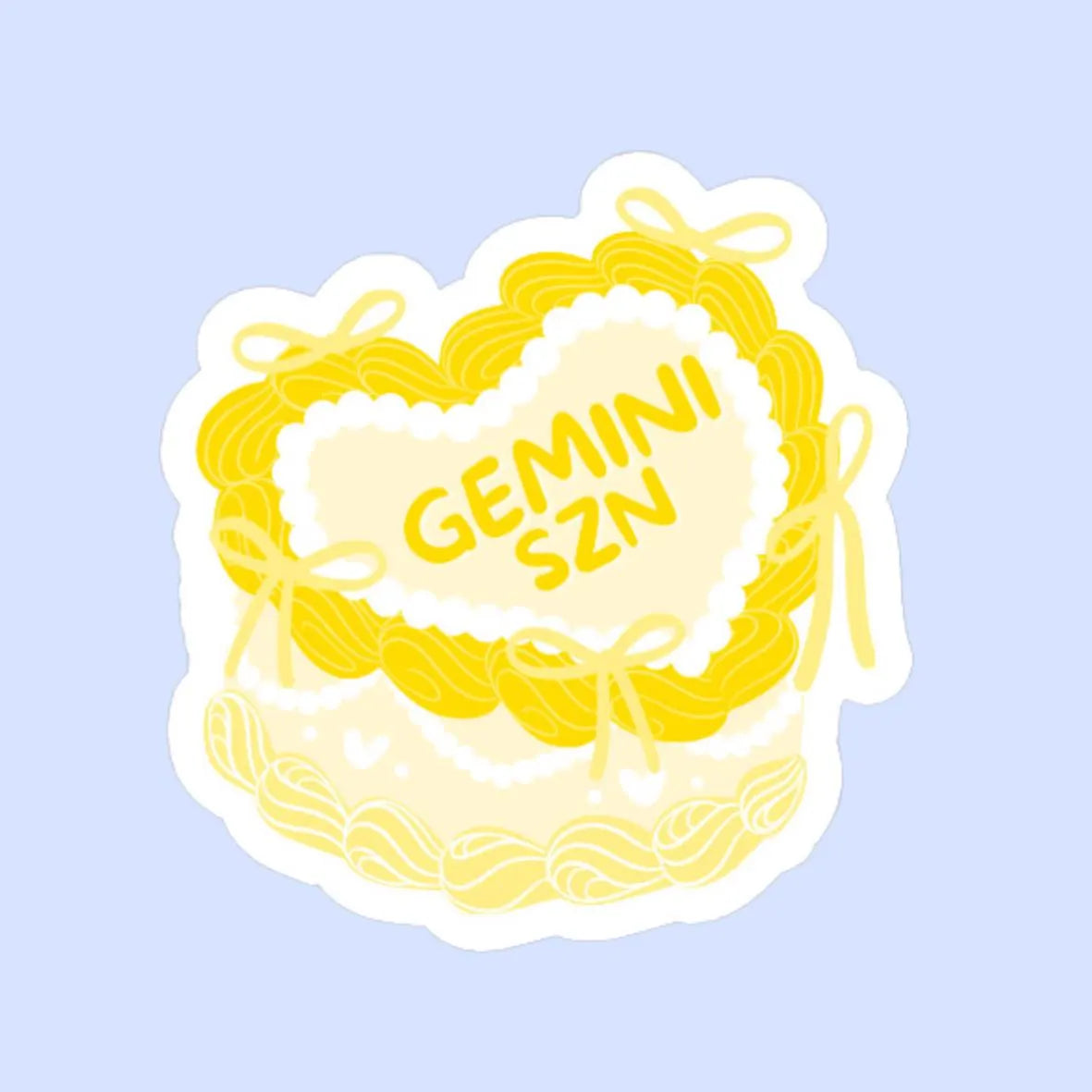 Zodiac Sign Heart Cake Sticker