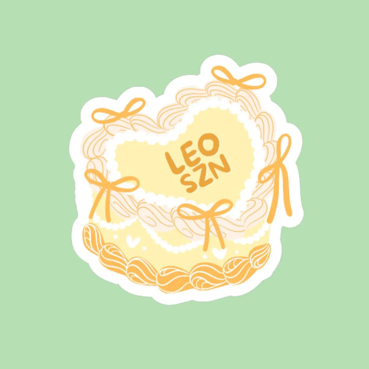 Zodiac Sign Heart Cake Sticker