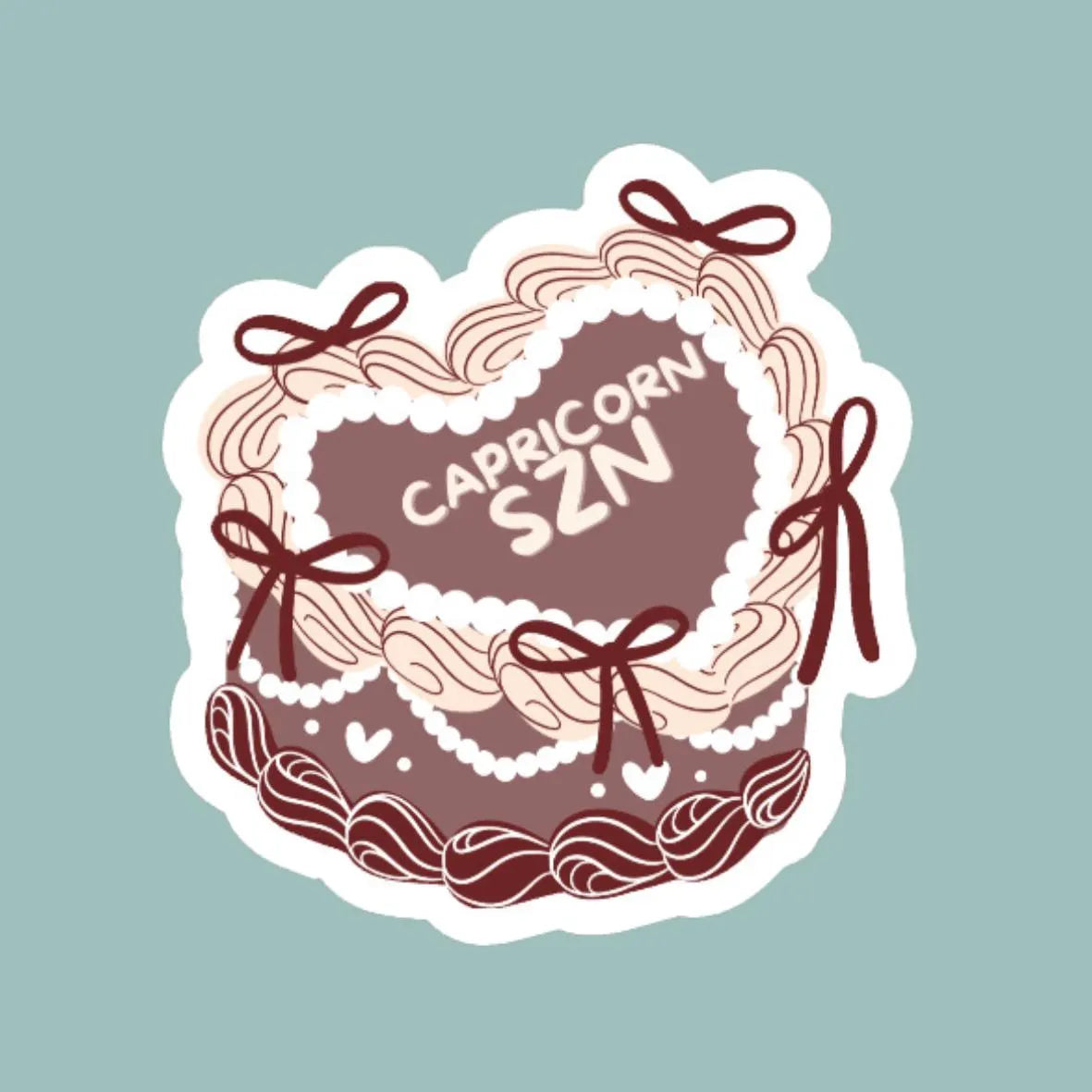 Zodiac Sign Heart Cake Sticker